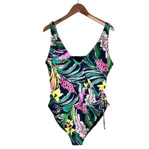 Birdsong Waikiki Wrap Underwire One Piece Swimsuit Size 16 D/DD Tropical Floral